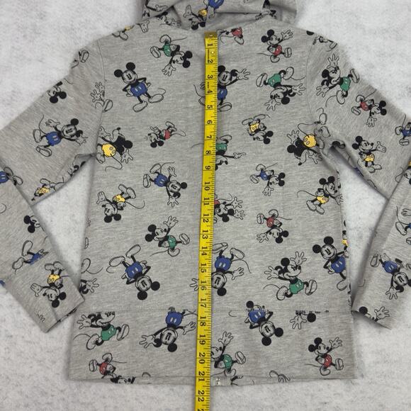 Disney Mickey Mouse Youth Hoodie Gray Zip All Over Print Sweatshirt Medium - Picture 6 of 9